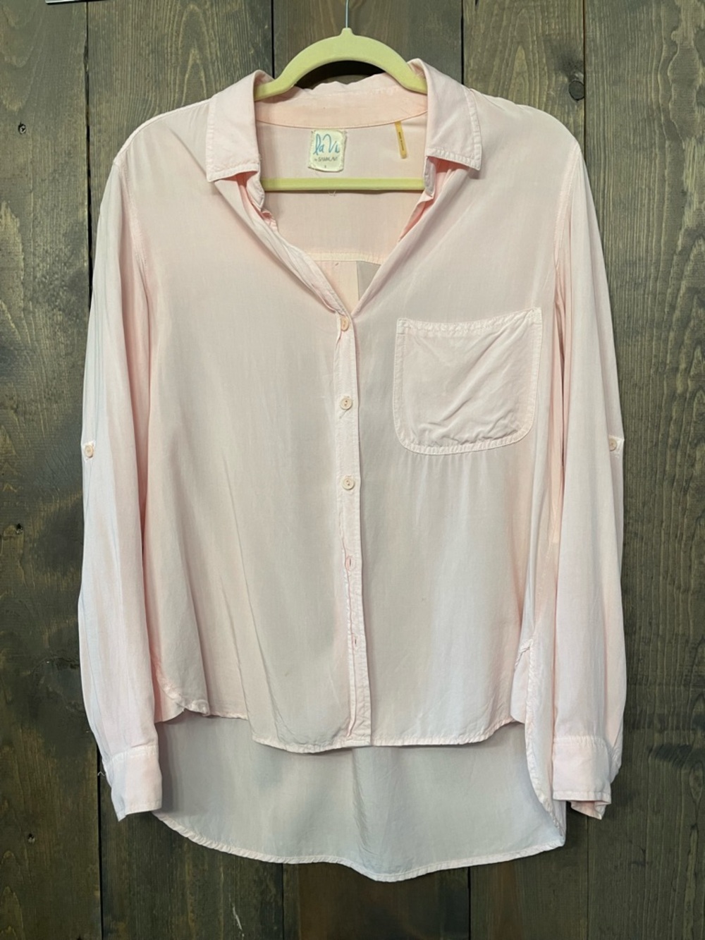 Light Pink Button-Down Blouse
